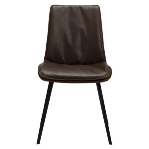 DAN-FORM Fierce spisebordsstol - vintage brun kunstlæder og sort stål