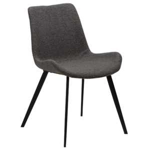 DAN-FORM Hype spisebordsstol - grå RPES bouclé stof og sort stål