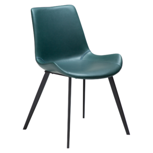 DAN-FORM Hype spisebordsstol - grøn gavl kunstlæder og sort stål