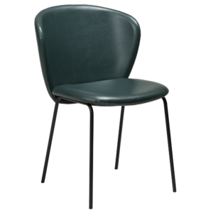 DAN-FORM Stay spisebordsstol - grøn gavl kunstlæder og sort stål