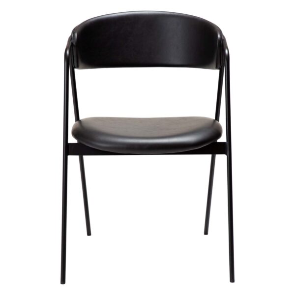 DAN-FORM Swell spisebordsstol - vintage sort kunstlæder og sort stål