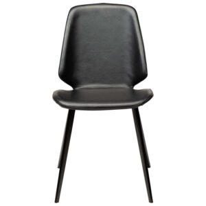 DAN-FORM Swing spisebordsstol - sort kunstlæder og sort metal
