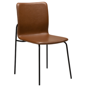 DAN-FORM Woof spisebordsstol - vintage lysebrun kunstlæder og sort stål
