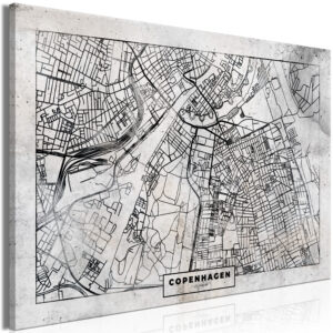 Danmarkskort Billede - Copenhagen Plan (1 Part) bred 120x80