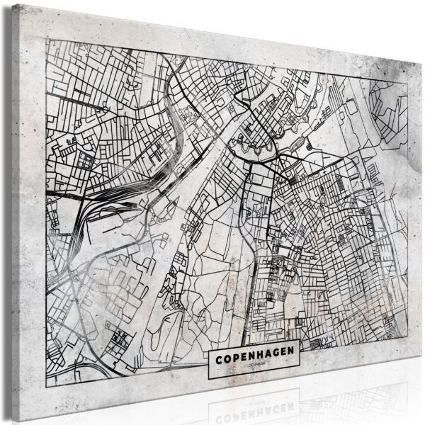 Danmarkskort Billede - Copenhagen Plan (1 Part) bred 120x80