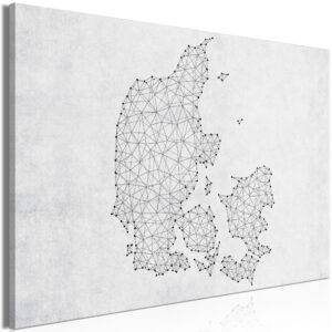 Danmarkskort Billede - Geometric Land (1 Part) bred 120x80