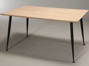 FURBO rektangulær spisebord - massiv behandlet eg og sort metal (130x70) Lakeret eg