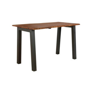 FURBO rektangulær spisebord - natur akacietræ og grå metal (180x90)