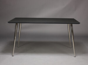 FURBO rektangulær spisebord - sort højtrykslaminat og nikkel (140x70)