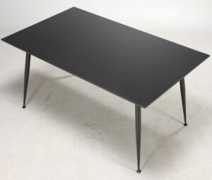 FURBO rektangulær spisebord - sort laminat og sort metal (90x160)