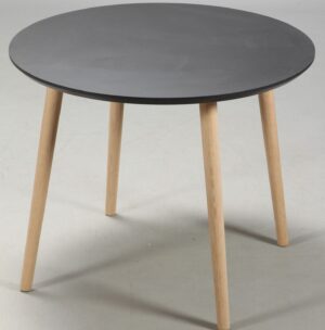 FURBO rund spisebord - sort linoleum og natur eg (Ø120)
