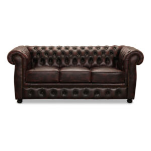 HAGA Liverpool 3 chesterfield sofa - oxblod læder