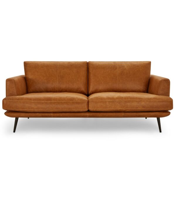 Havana 3 pers. sofa - lysebrun vintage læder og sort metal