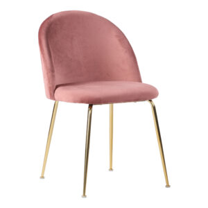 HOUSE NORDIC Geneve spisebordsstol - rosa/messing velour/stål