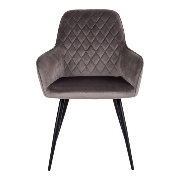 HOUSE NORDIC Harbo spisebordsstol - mushroom velour og metal