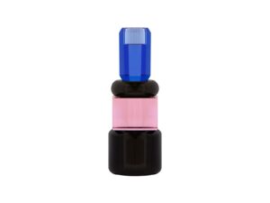 HOUSE OF SANDER Hyacint lysestage - blå/røgfarvet/lyserød/mørkeblå glas (H:19)