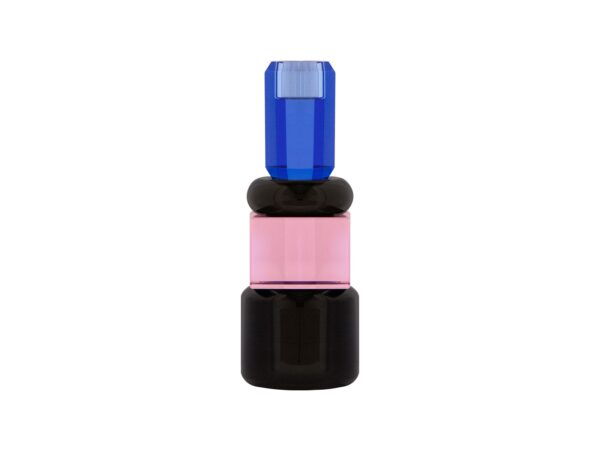 HOUSE OF SANDER Hyacint lysestage - blå/røgfarvet/lyserød/mørkeblå glas (H:19)