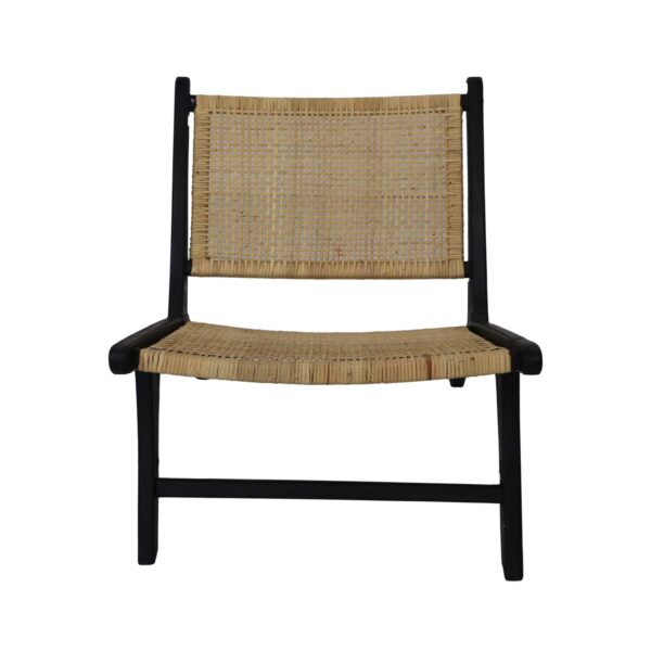 HSM COLLECTION loungestol - natur rattan og sort teaktræ