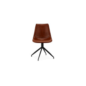 Isabel spisebordsstol m. drej  - sort/brun kunstlæder
