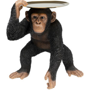 KARE DESIGN Butler Playing Chimp figur - multifarvet polyresin og stål (H:52cm)