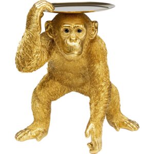 Kare Design Butler Playing Chimp Figur - Guld Polyresin Og Stål (H:52Cm) -> Fair priser