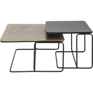 KARE DESIGN Diego sofabord - messing/bronze aluminium og stål (sæt af 2)