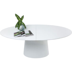 KARE DESIGN Extension Benvenuto ovalt spisebord - hvid højglans træ