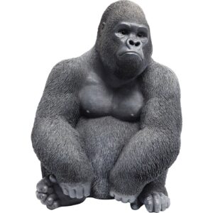 KARE DESIGN Monkey Gorilla Side skulptur - sort/grå polyresin (H 38
