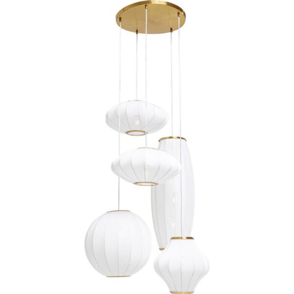 KARE DESIGN Nilay loftlampe - hvid polyester og messing stål (Ø80)