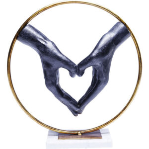 Kare Design Object Elements Heart Handâ Figur - Polyresin Og Marmor (H:33