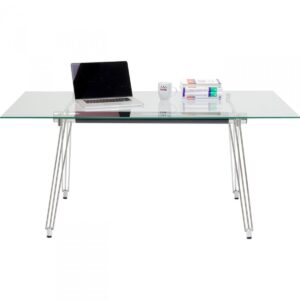 KARE DESIGN Officia skrivebord - klar glas og metal (160x80)