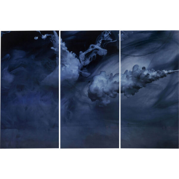 KARE DESIGN Triptychon Clouds Plakat - Hvid Glas og komposittræ
