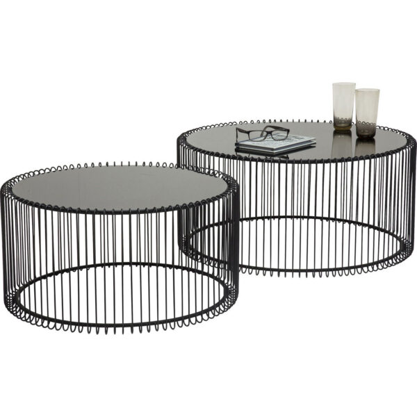 KARE DESIGN Wire Black sofabord - klart glas/sort stål