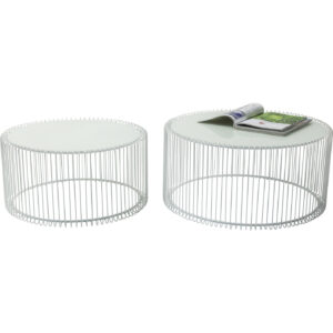 KARE DESIGN Wire White sofabord - hvidt glas/stål