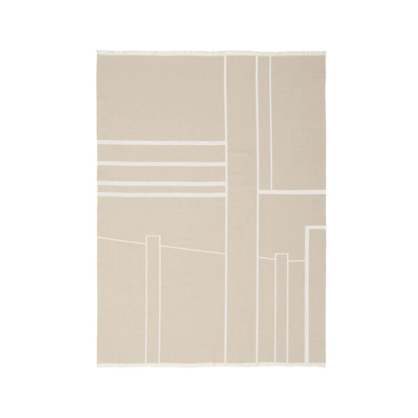 KRISTINA DAM STUDIO Architecture plaid - offwhite og beige bomuld (180x130)