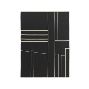 KRISTINA DAM STUDIO Architecture plaid - offwhite og sort bomuld (180x130)