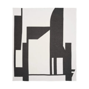 KRISTINA DAM STUDIO Contemporary sengetæppe - offwhite og sort bomuld (260x240)