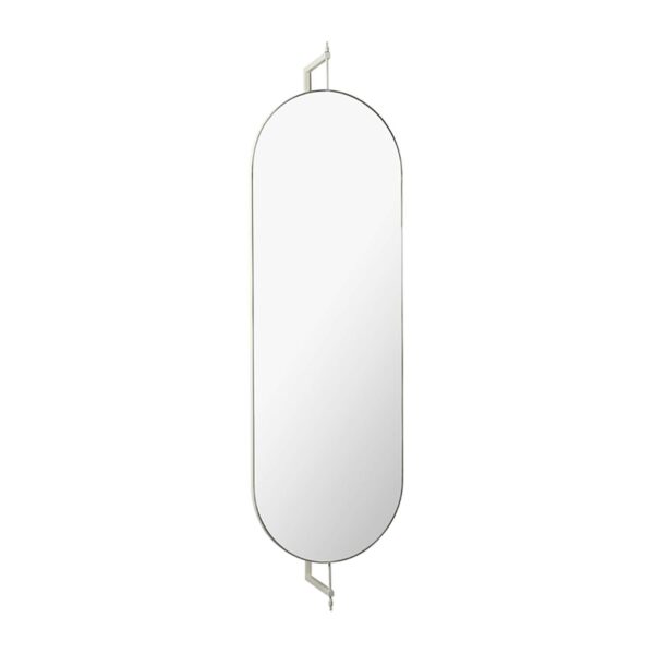 KRISTINA DAM STUDIO oval Rotating vægspejl - spejlglas og beige stål (185x55)