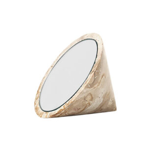 KRISTINA DAM STUDIO Spinning Top bordspejl - spejlglas og sand marmor