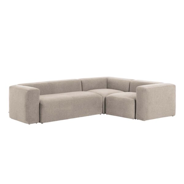 LAFORMA Blok hjørnesofa - beige polyester