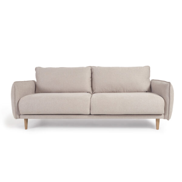 Laforma Carlota 3 Pers. Sofa - Beige Chenille Stof Og Natur Fyrretræ -> Store priser