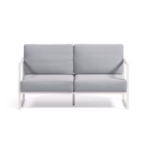 LAFORMA Comova 2 pers. havesofa - blå stof og hvid aluminium