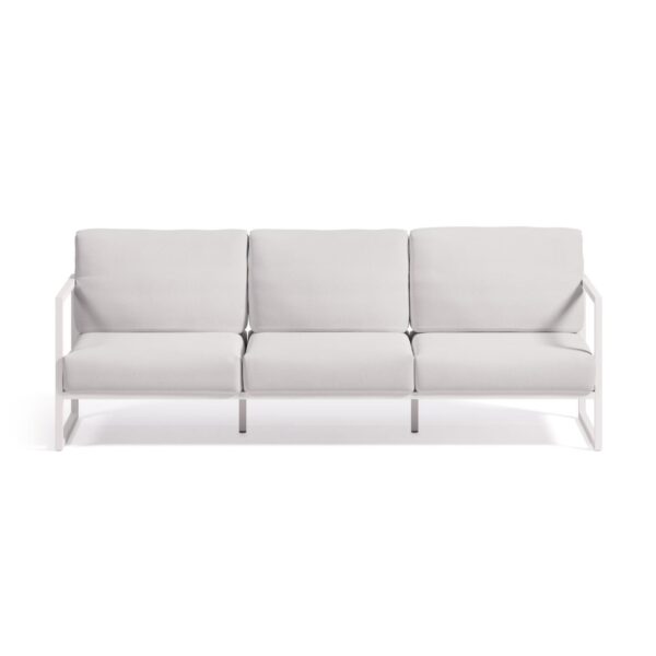 LAFORMA Comova 3 pers. havesofa - hvid stof og hvid aluminium