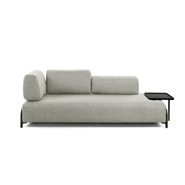 LAFORMA Compo 3 pers. sofa m. stor bakke - beige stof og metal