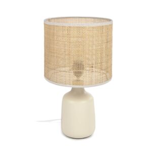 Laforma Erna Bordlampe - Natur Bambus Og Beige Keramik -> Uovertrufne priser