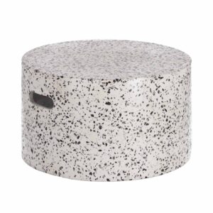 LAFORMA rund Jenell havebord - hvid terrazzo cement (Ø52)