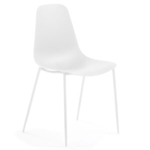 Laforma Wassu Spisebordsstol - Hvid Plastik Og Stål -> Bestil online