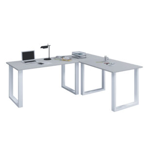 Lona U-Feet Hjørneskrivebord - Grå Træ Og Hvid Metal (130X130X50) -> Bredt udvalg af produkter