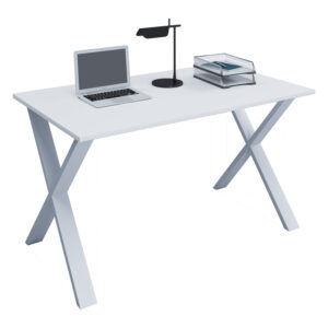 Lona X-feet skrivebord - hvid træ og metal (140x80)