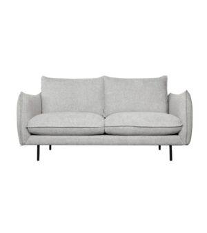 Milano 2 pers. sofa - lysegrå stof og sort metal